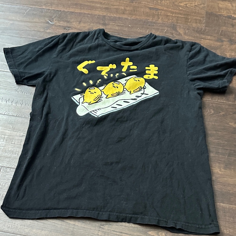 Black Gudetama Graphic T-Shirt #A2 - Picture 1 of 2